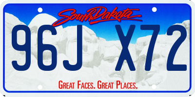 SD license plate 96JX72