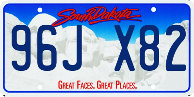 SD license plate 96JX82