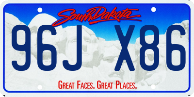 SD license plate 96JX86