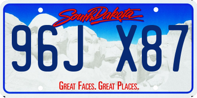 SD license plate 96JX87
