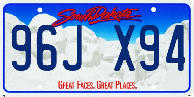 SD license plate 96JX94