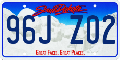 SD license plate 96JZ02
