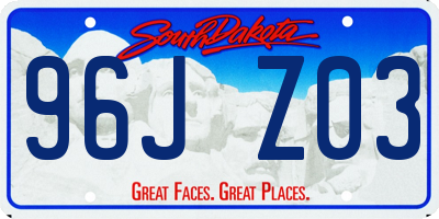 SD license plate 96JZ03
