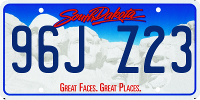 SD license plate 96JZ23