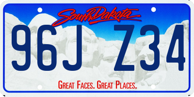 SD license plate 96JZ34