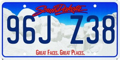 SD license plate 96JZ38