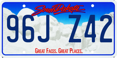 SD license plate 96JZ42