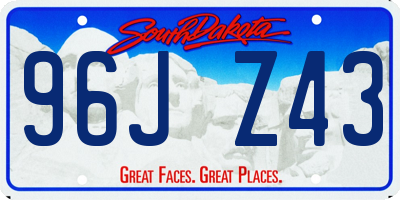 SD license plate 96JZ43