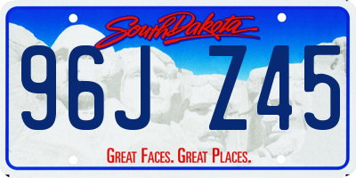 SD license plate 96JZ45