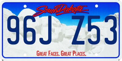 SD license plate 96JZ53