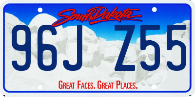 SD license plate 96JZ55