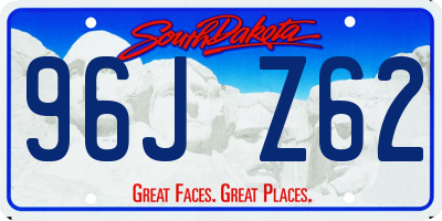SD license plate 96JZ62