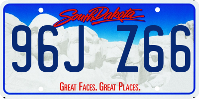SD license plate 96JZ66