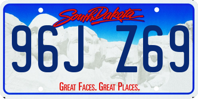 SD license plate 96JZ69