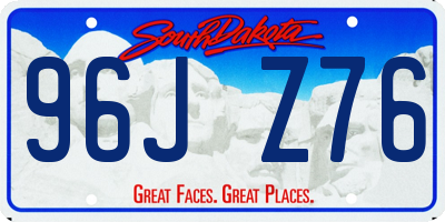 SD license plate 96JZ76