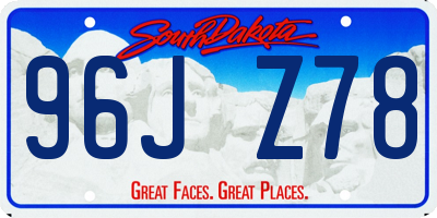 SD license plate 96JZ78
