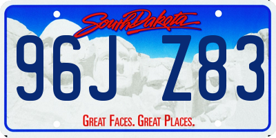 SD license plate 96JZ83