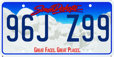 SD license plate 96JZ99