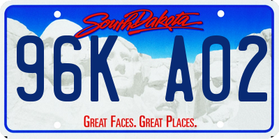 SD license plate 96KA02