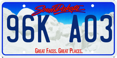 SD license plate 96KA03