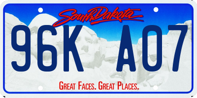 SD license plate 96KA07