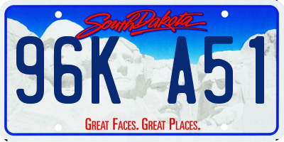 SD license plate 96KA51