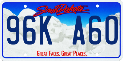 SD license plate 96KA60