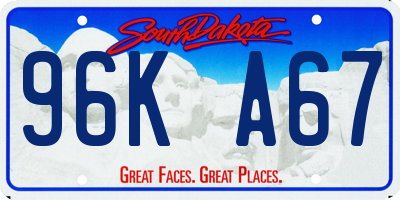 SD license plate 96KA67