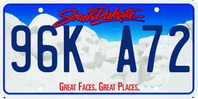 SD license plate 96KA72