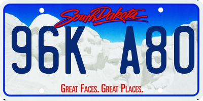 SD license plate 96KA80