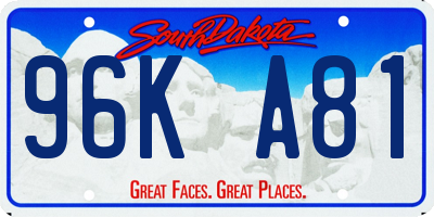 SD license plate 96KA81