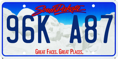 SD license plate 96KA87