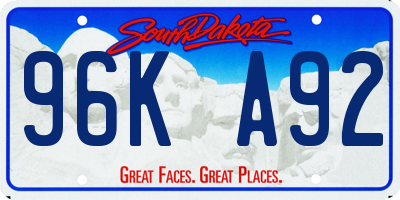SD license plate 96KA92