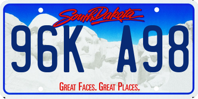 SD license plate 96KA98