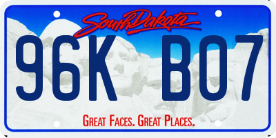 SD license plate 96KB07