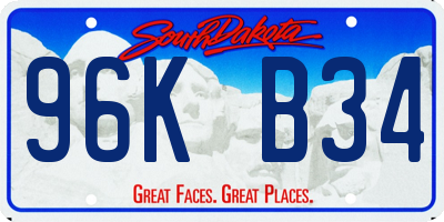 SD license plate 96KB34