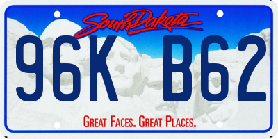 SD license plate 96KB62