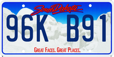 SD license plate 96KB91