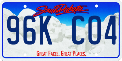 SD license plate 96KC04