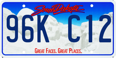 SD license plate 96KC12