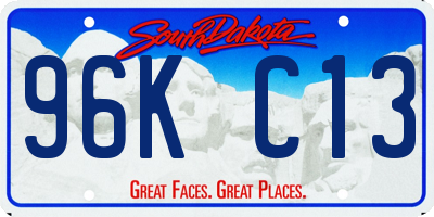 SD license plate 96KC13