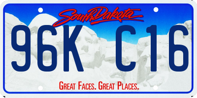 SD license plate 96KC16