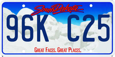 SD license plate 96KC25