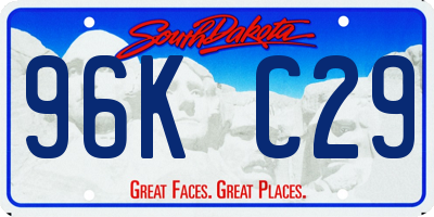 SD license plate 96KC29