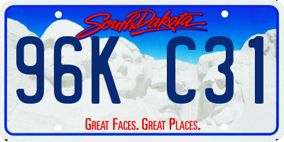 SD license plate 96KC31