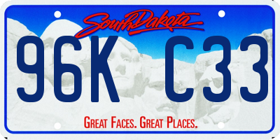 SD license plate 96KC33