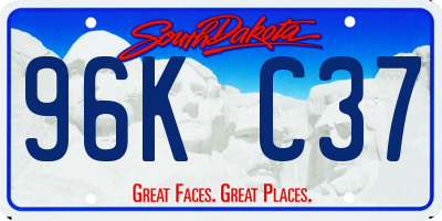 SD license plate 96KC37