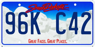 SD license plate 96KC42