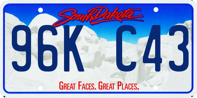 SD license plate 96KC43
