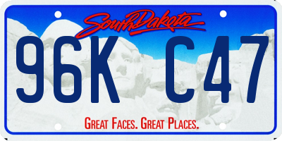 SD license plate 96KC47